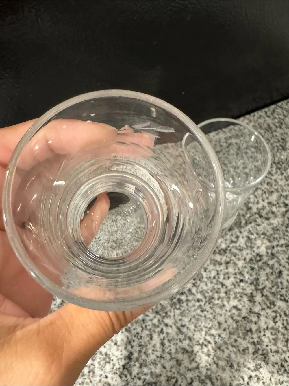 Clear Etched Glass shot glasses - Set of 2